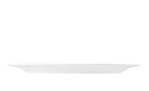 Servierplatte Beat 23,9 x 31,1 cm aus weißem Porzellan. Ansicht von der Seite.