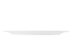 Servierplatte Beat 28 x 35,3 cm aus weißem Porzellan. Ansicht von der Seite.