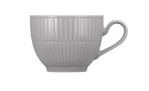 Seltmann Kaffeeobertasse Amina 250 ml in Grau mit Henkel und Rillen - stilvoll für Dekorationen auf weißem Hintergrund.