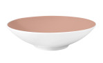 Suppenteller Life 20 cm aus Porzellan in weiß und rosa.