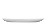 Servierplatte Rondo/Liane 31,3 cm aus weißem Porzellan. Ansicht von der Seite.