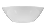 Schüssel Rondo/Liane 25,4 cm aus weißem Porzellan. Ansicht von der Seite.