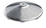 Runde, silberne Edelstahlscheibe (21cm) für Küchenprofi Passiergerät Profi; mit gleichmäßig verteilten Löchern.