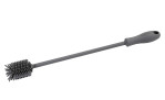 Die Küchenprofi Spülbürste Trend 31 cm ist eine graue, langstielige Flaschenbürste aus Silikon mit einem ergonomischen Griff.