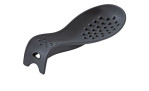Eine schwarze Küchenprofi Löffelablage Trend 22,5 cm mit ergonomischer Form, genoppter Oberfläche und Endloch.