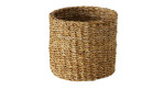 Der zylindrische Korb Sophy 25 cm von Boltze aus Seegras und Naturmaterialien vor weißem Hintergrund.