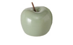 Der Boltze Deko-Apfel Milani 7,5 cm ist ein glatter grüner Keramikapfel mit braunem Stiel, abgebildet auf Weiß.