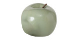 Der Boltze Deko-Apfel Milani 10 cm ist ein hellgrüner Keramik-Apfel mit braunem Stiel, der auf einem weißen Hintergrund abgebildet ist.