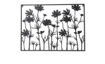Wandobjekt Lamina 75 x 55 cm in schwarz aus Eisen mit Blumen