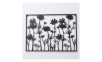 Wandobjekt Lamina 75 x 55 cm in schwarz aus Eisen mit Blumen