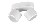 Trio LED-Deckenleuchte Taurus: Moderne weiße Deckenlampe mit zwei verstellbaren zylindrischen Spots.