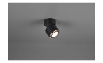 Trio LED-Deckenleuchte Taurus 8,7 cm in Schwarz Metall, zylindrisch, incl. Leuchtmittel, Licht eingeschaltet.