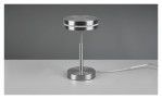 Die Trio LED-Tischleuchte Franklin 14 cm ist eine moderne, matt vernickelte Leuchte mit rundem Sockel, inklusive Leuchtmittel.