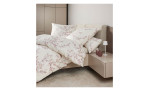 Mako-Satin-Bettwäsche Milano 155x220 cm mit rosa Blumenmuster, Kissenbezug & Bettdeckenbezug im modernen Schlafzimmer.