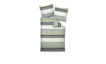 Mako-Satin Bettwäsche 98085 Moments in der Größe 155 x 200 cm und in einer grün, anthrazit- ,und silberfarbigen, gestreiften Fabrausführung