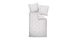 Bettwäsche 135 x 200 cm Blumemuster: Weißes Seersucker-Set mit Bettbezug und zwei passenden Kopfkissenbezügen.