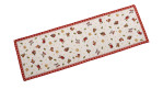 Gobelin Läufer Toy's Delight 32 x 96 cm in weiß mit rotem Ran und weihnachtlichen Motiven.