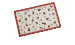 Gobelin Platzset Toy's Delight 32 x 48 cm in weiß mit rotem Rand und weihnachtlichen Motiven.