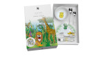 WMF Kindergeschirr Safari 6-tlg.: silberfarbenes Edelstahl-Besteck mit Löwe, Giraffe & Pflanzen-Motiven für Kinder.