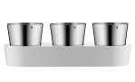 WMF Kräutergarten Gourmet 3-tlg.: Drei Edelstahltassen auf einem schlichten weißen Halter, in einer Reihe angeordnet.