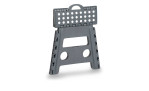Klapphocker 37 x 30 x 32 cm, anthrazit, klappbarer Tritthocker mit Griff und runden Löchern, robuster Kunststoff.