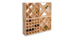 Das Weinregal 52 x 25 x 52 cm in Beige bewahrt Flaschen in Rauten- und Quadratschlitzen auf - ideal als stilvolles Möbel.