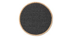 Das Platzset Nature 38 cm ist ein rundes, schwarzes, gewebtes Tischset mit einem hellbraunen Rand, ideal für eine stilvolle Tischdekoration.