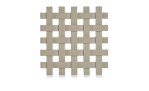 Beige und bunte Topfuntersetzer 17,2 x 17,2 cm im Korbgeflechtmuster auf weißem Hintergrund angeordnet.
