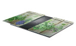 Die Herdabdeck-/Schneideplatte 30 x 52 cm in Mehrfarbig Herb & Wood designs deckt zwei Elektrobrenner ab.