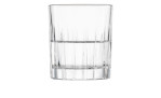 Ein Zwiesel Glas Schnapsglas Stage 4er, 5 cm hoch und halb mit Wasser gefüllt, steht vor einem weißen Hintergrund.