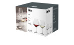 Eine Schachtel mit acht Zwiesel Glas Weinglas Tulip Gläsern, abgebildet mit Weiß- und Rotwein.