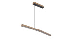 Globo LED-Hängeleuchte Doro 120 cm in Holzfarben, mit gebogenem Design, Grau-Deckenmontage, Leuchtmittel inkl.