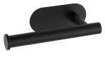 Toilettenpapierhalter Turbo-Loc: matt schwarz, Wandmontage, Metall, schlichtes zylindrisches Design.
