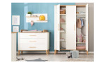 Wickelkommode Pauline, Weiß mit Absetzungen in Artisan Eiche Dekor im Kinderzimmer