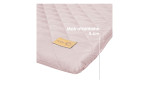 Wickelauflage Roba Style in Rosa - Mauve mit einer Polyesterfüllung. Mit gezeigter Matratzenhöhe