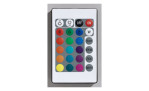 LED-Tischleuchte Jelly 25,5 cm mit weißer Kunststoff-Fernbedienung und bunten Tasten für RGB-Leuchten, Leuchtmittel inklusive.