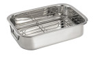 Bongusto Metall-Bratreine 30x6x23 cm mit abnehmbarem Drahtgestell, abgebildet auf weißem Hintergrund.