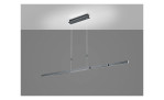 Moderne LED-Pendelleuchte Laetitia von Casa Nova, graues Metall, linear, zwei Kabel, Leuchtmittel inklusive.