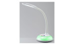 Die LED-Schreibtischleuchte Ray von Casa Nova: weiß, Kunststoff, flexibler Hals, rundes grünes LED-Leuchtmittel inkl.