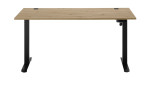 Elektro-Schreibtisch Gedankenplatz in Artisan Eiche Dekor und schwarzem Gestell