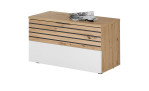 Schuhbank Miro in der Farbe weiß mit Absetzungen in Artisan Eiche