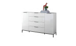 Kommode Saverne 4 Farbe Weiß, mit Füßen
