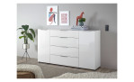 Kommode Saverne 4 Farbe Weiß, im Wohnzimmer