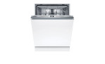BOSCH Geschirrspüler SMH4HVX14E, geöffnet, mit VarioFlex-Körben, Bedienfeld und sichtbarer Info-Leuchte an der Vorderseite.