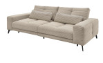 Big Sofa Husum in Stone, Cord Optik, inklusive 2 Nierenkissen, seitliche Ansicht