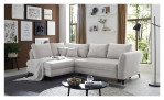Ecksofa Hereford mit Stoff-Bezug in der Farbe Silver Milieuansicht