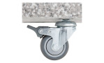 Granitsockel Expert Click-It® aus grauem Granit und Edelstahl, Detail Rolle