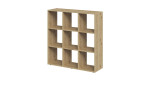 Raumteiler Metro 5 Artisan Eiche – Regal mit neun offenen Fächern in einem 3×3-Raster.