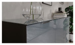 Sideboard Owingen in Silbergrau/Graphit, mit Glasauflagen, Nahaufnahme