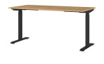 Höhenverstellbarer Schreibtisch Jet in Grandson-Eiche und Schwarz, 160 x 80 cm